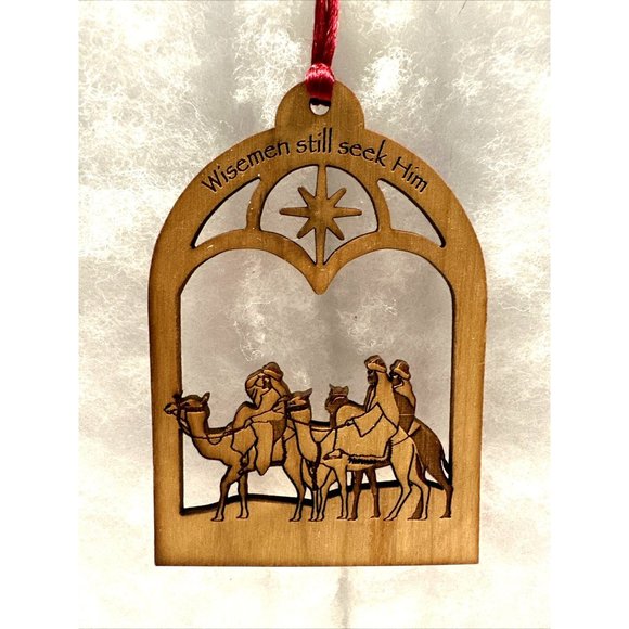 Wood Christmas Ornament 3.5" Wiseman Still Seek Him By Billy Graham Library 2008 - Picture 1 of 3